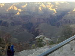 Paved walkway of the Rim Trail with visitors